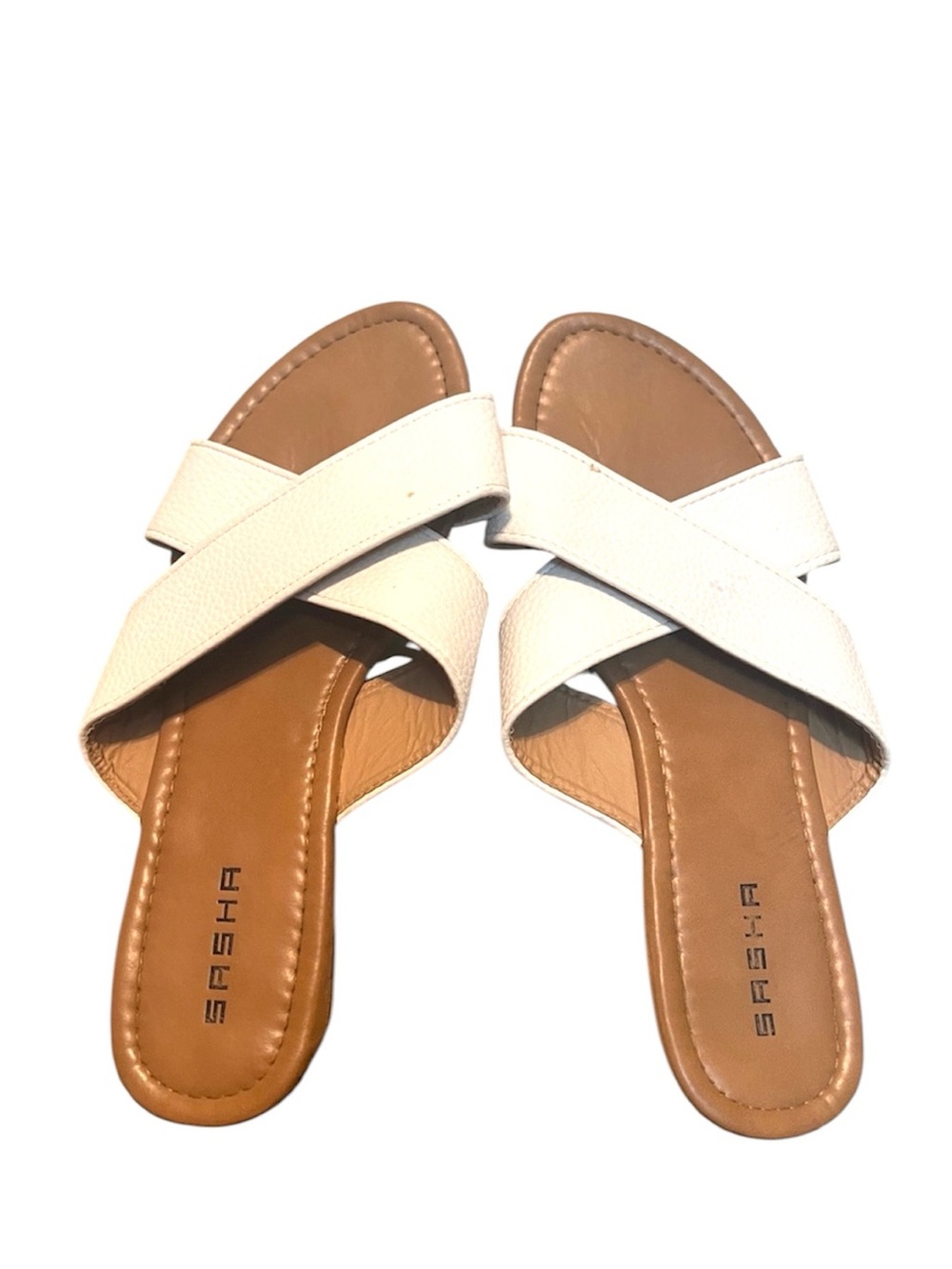 Sasha tan/white summer sandals size 7